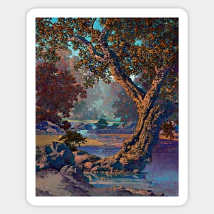 Maxfield Parrish Autumn Brook Art Print 1948 American Painter Neo-Classical Sticker